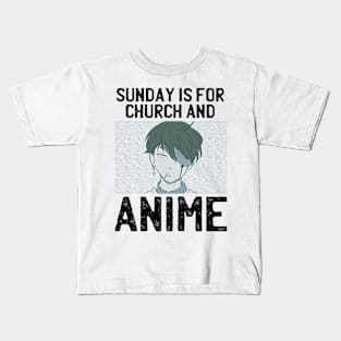 Sunday Is For Church And Anime Kids T-Shirt